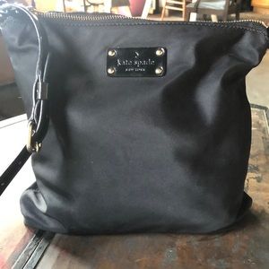 Kate Spade Black Nylon Crossbody Bag Logo Front Purse Bag Shoulder